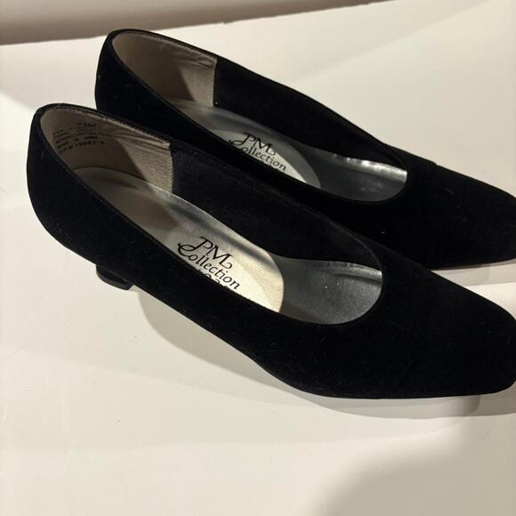 Black suede vintage 90s kitten heels - Picture 2 of 6